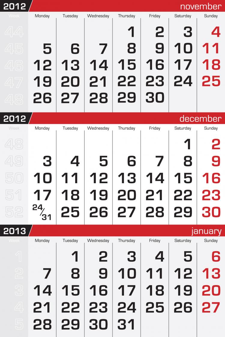 free vector 2012 calendar vector